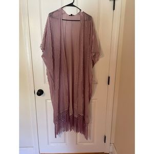 Torrid - Mauve Floral Burnout Velvet Kimono 1/2